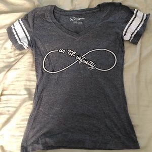 “us til infinity” logo Exist tee